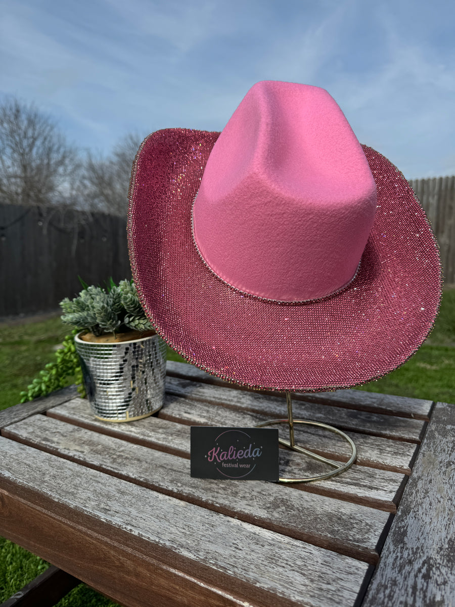 Pink Cowboy Hat w/ Pink Rhinestones (Brim Only) – Kalieda Festival