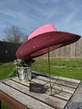 Load image into Gallery viewer, Pink Cowboy Hat w/ Pink Rhinestones (Brim Only)