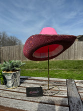 Load image into Gallery viewer, Pink Cowboy Hat w/ Pink Rhinestones (Brim Only)
