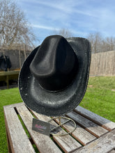 Load image into Gallery viewer, Black Rhinestone Cowboy Hat (Brim Only)