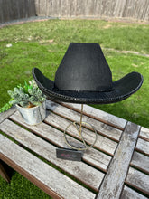 Load image into Gallery viewer, Black Rhinestone Cowboy Hat (Brim Only)