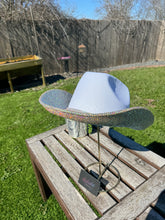 Load image into Gallery viewer, White Cowboy Hat  w/ Crystal AB Rhinestones (Brim Only)