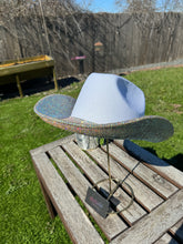 Load image into Gallery viewer, White Cowboy Hat  w/ Crystal AB Rhinestones (Brim Only)