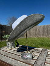 Load image into Gallery viewer, White Cowboy Hat w/ Clear Rhinestones (Brim Only)