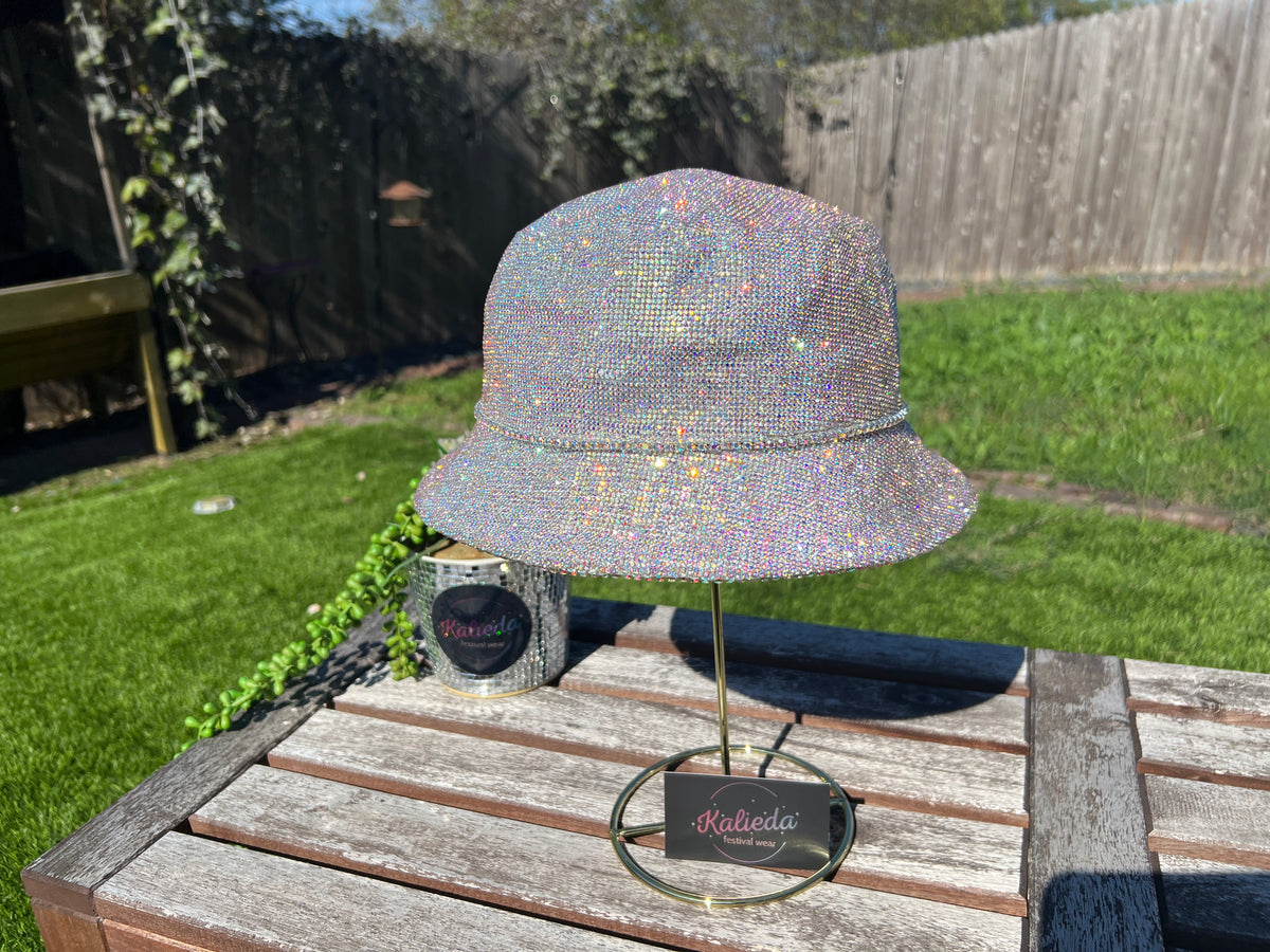 Sparkly Rhinestone Bucket Hat, Adjustable Sun Hat with UPF 20 Rhinestone Embellished Bucket Hat - Black | Fashion Nova main image 2