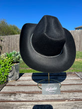 Load image into Gallery viewer, Black Cowboy Hat with Rhinestone Stars
