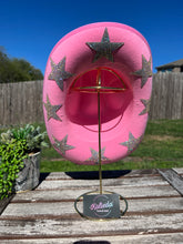 Load image into Gallery viewer, Pink Cowboy Hat with AB Rhinestone Stars