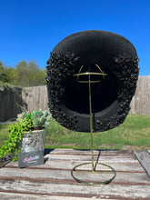 Load image into Gallery viewer, Black Cowboy Hat with Black Rhinestone Flowers