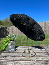 Load image into Gallery viewer, Black Cowboy Hat with Black Rhinestone Flowers