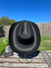 Load image into Gallery viewer, Black Cowboy Hat with Black Rhinestone Flowers