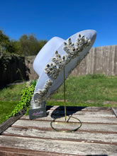 Load image into Gallery viewer, White Cowboy Hat with Clear Rhinestone Flowers