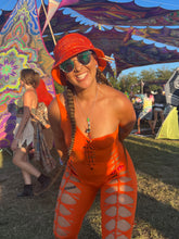 Load image into Gallery viewer, Orange Rhinestone Bucket Hat (Pre Order)