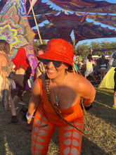 Load image into Gallery viewer, Orange Rhinestone Bucket Hat (Pre Order)