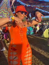 Load image into Gallery viewer, Orange Rhinestone Bucket Hat (Pre Order)