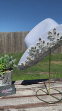 Load and play video in Gallery viewer, White Cowboy Hat with AB Rhinestone Flowers