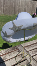 Load and play video in Gallery viewer, White Cowboy Hat with Rhinestone Stars