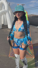 Load and play video in Gallery viewer, Aqua Blue Rhinestone Bucket Hat (Pre Order)
