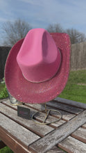 Load and play video in Gallery viewer, Pink Cowboy Hat w/ Pink Rhinestones (Brim Only)