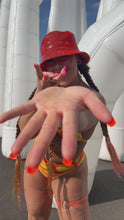 Load and play video in Gallery viewer, Orange Rhinestone Bucket Hat (Pre Order)