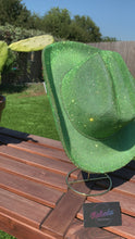Load and play video in Gallery viewer, Light Green Rhinestone Cowboy Hat