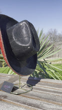 Load and play video in Gallery viewer, Black Top Red Bottom Rhinestone Cowboy Hat