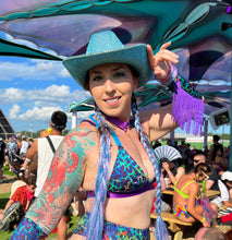 Load image into Gallery viewer, Aqua Blue Rhinestone Cowboy Hat
