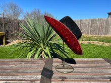 Load image into Gallery viewer, Black Top Red Bottom Rhinestone Cowboy Hat