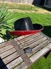 Load image into Gallery viewer, Black Top Red Bottom Rhinestone Cowboy Hat