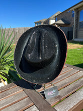 Load image into Gallery viewer, Black Top Red Bottom Rhinestone Cowboy Hat