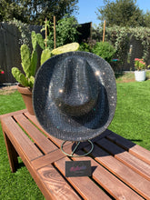 Load image into Gallery viewer, Silver Hematite Rhinestone Cowboy Hat
