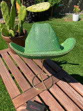 Load image into Gallery viewer, Light Green Rhinestone Cowboy Hat