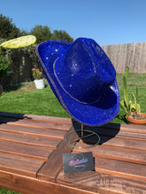 Load image into Gallery viewer, Sapphire Blue Rhinestone Cowboy Hat
