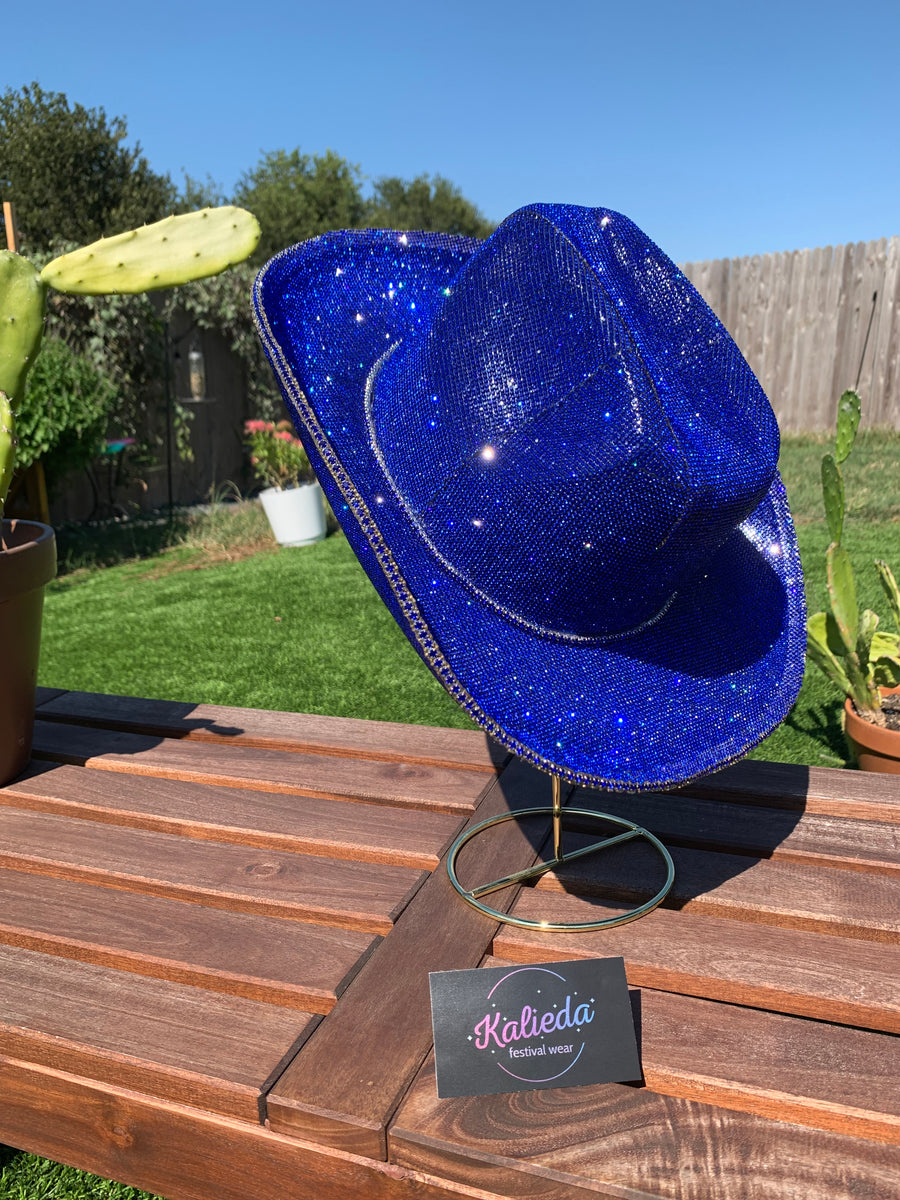 Sapphire Blue Rhinestone Cowboy Hat1