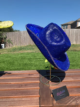 Load image into Gallery viewer, Sapphire Blue Rhinestone Cowboy Hat