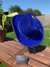 Load image into Gallery viewer, Sapphire Blue Rhinestone Cowboy Hat