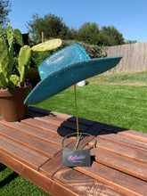 Load image into Gallery viewer, Aqua Blue Rhinestone Cowboy Hat