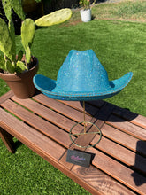 Load image into Gallery viewer, Aqua Blue Rhinestone Cowboy Hat