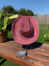 Load image into Gallery viewer, Rose Pink Rhinestone Cowboy Hat