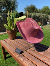 Load image into Gallery viewer, Rose Pink Rhinestone Cowboy Hat
