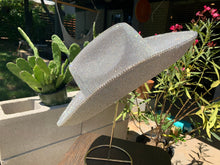 Load image into Gallery viewer, White Cowboy Hat w/ Clear Rhinestones