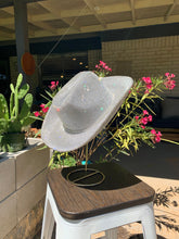 Load image into Gallery viewer, White Cowboy Hat w/ Clear Rhinestones