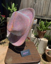 Load image into Gallery viewer, Pink Cowboy Hat w/ Crystal AB Rhinestones