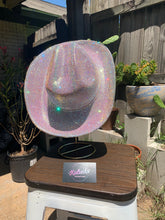 Load image into Gallery viewer, Pink Cowboy Hat w/ Crystal AB Rhinestones