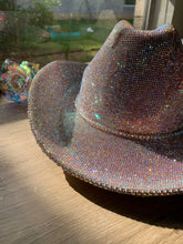 Load image into Gallery viewer, Pink Cowboy Hat w/ Crystal AB Rhinestones