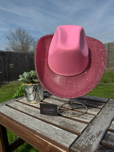 Pink Cowboy Hat w/ Pink Rhinestones (Brim Only)