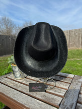 Load image into Gallery viewer, Black Rhinestone Cowboy Hat (Brim Only)
