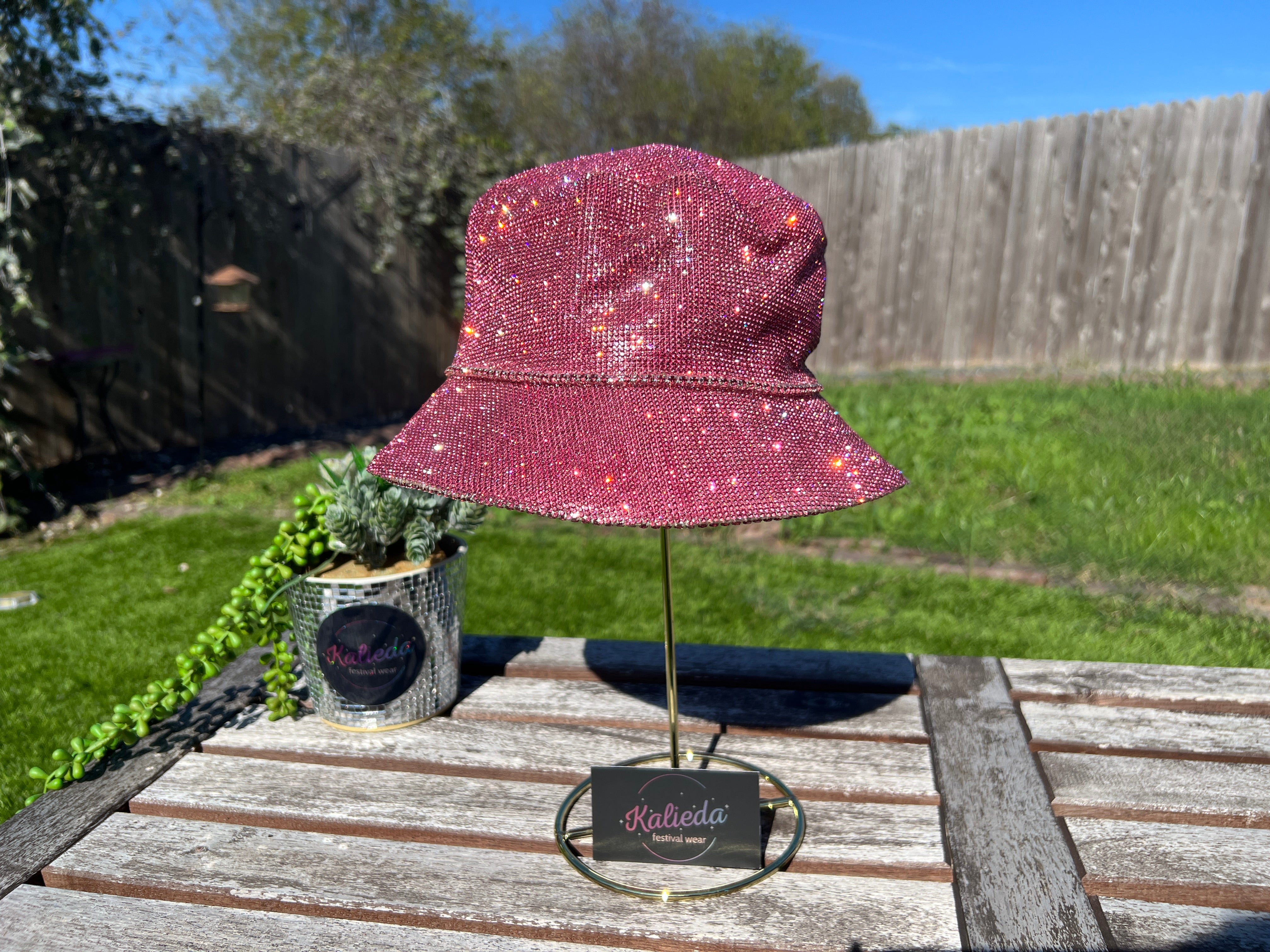 Floral Striped Rhinestone Bucket Hat Crochet bucket hat White For Women | Maje main image 2