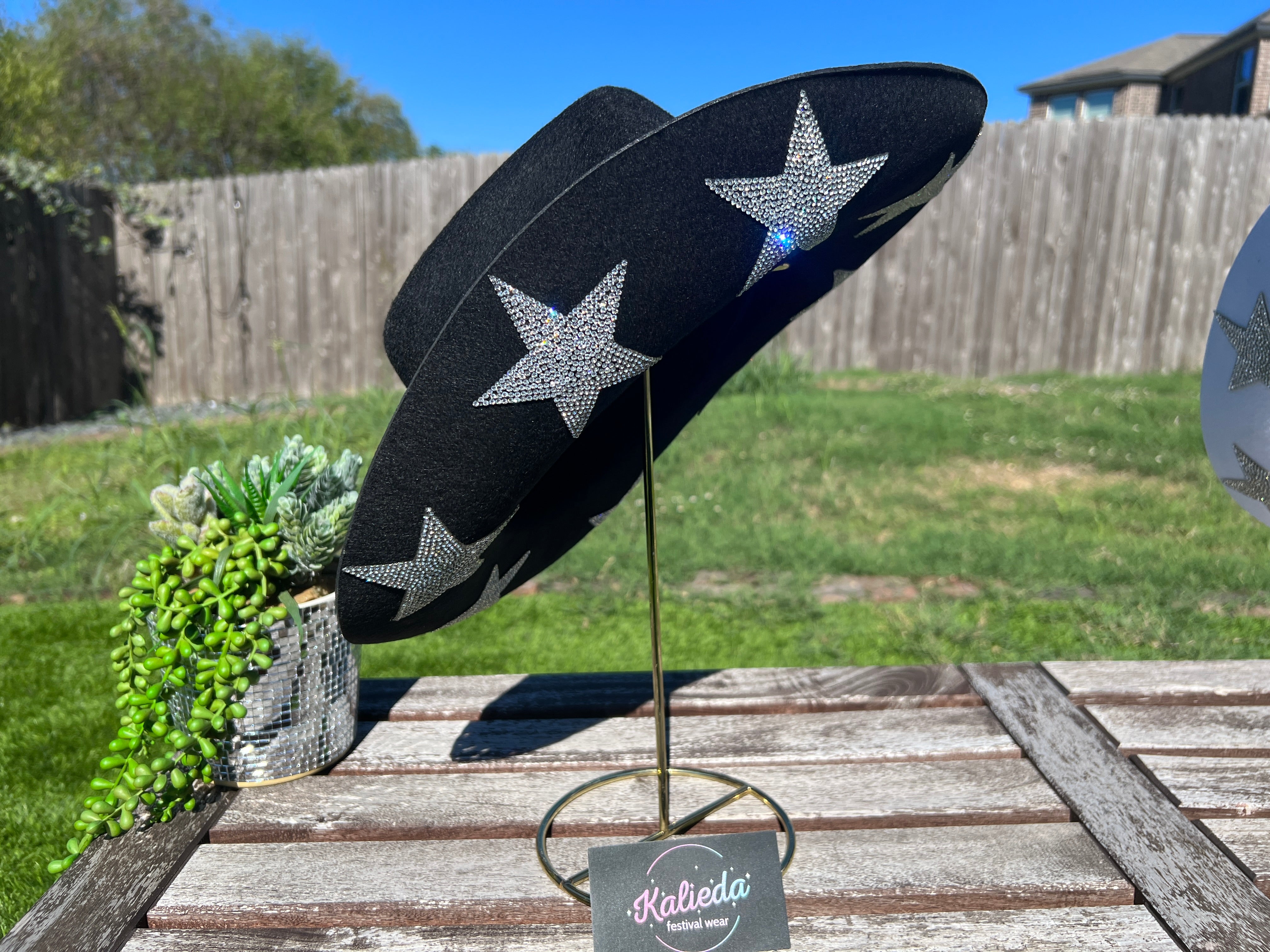 Black Rhinestone Cowboy Hat (Brim Only) – Kalieda Festival Wear