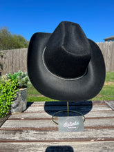 Load image into Gallery viewer, Black Cowboy Hat with Rhinestone Stars
