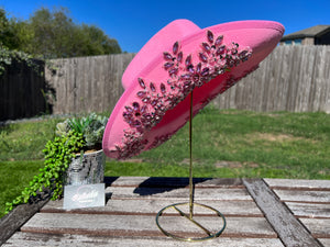 Pink Cowboy Hat with Rhinestone Flowers